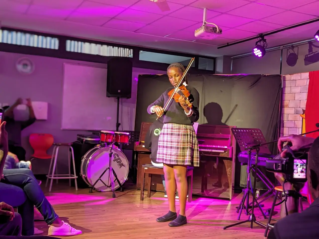 Kyla during a violin practice