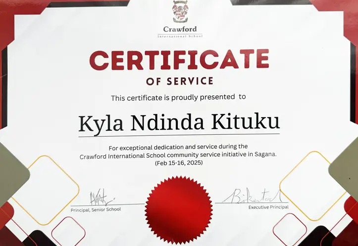 Community Service Kyla Certificate Sagana Community Fundraising Certificate of Service